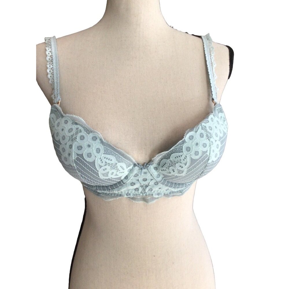 Aerie Lace covered cups sexy push-up bra * 34B*Mint green*Sweet Sissy *EUC